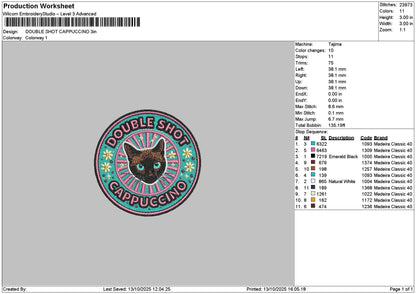 Cat Circle 1310 Embroidery File 6 sizes