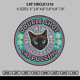 Cat Circle 1310 Embroidery File 6 sizes