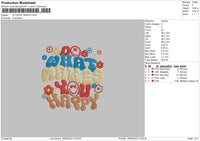 Do What Makes Embroidery File 5 sizes