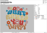 Do What Makes Embroidery File 5 sizes