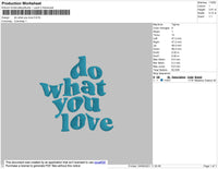 Do What You Love Embroidery File 5 size