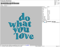 Do What You Love Embroidery File 5 size