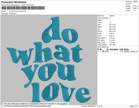 Do What You Love Embroidery File 5 size