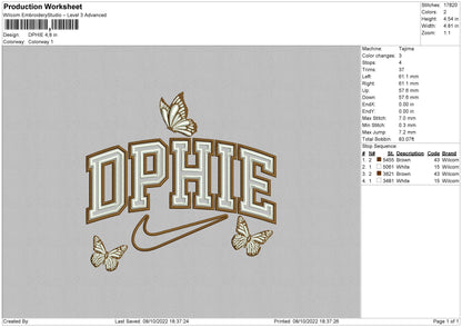 Dphie Embroidery File 6 sizes