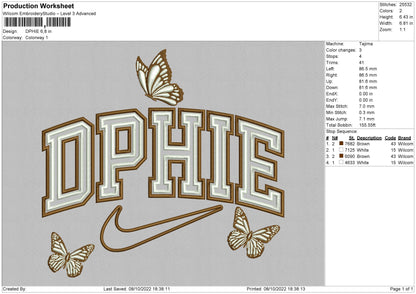 Dphie Embroidery File 6 sizes