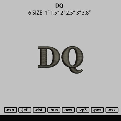 Dq Embroidery File 6 sizes