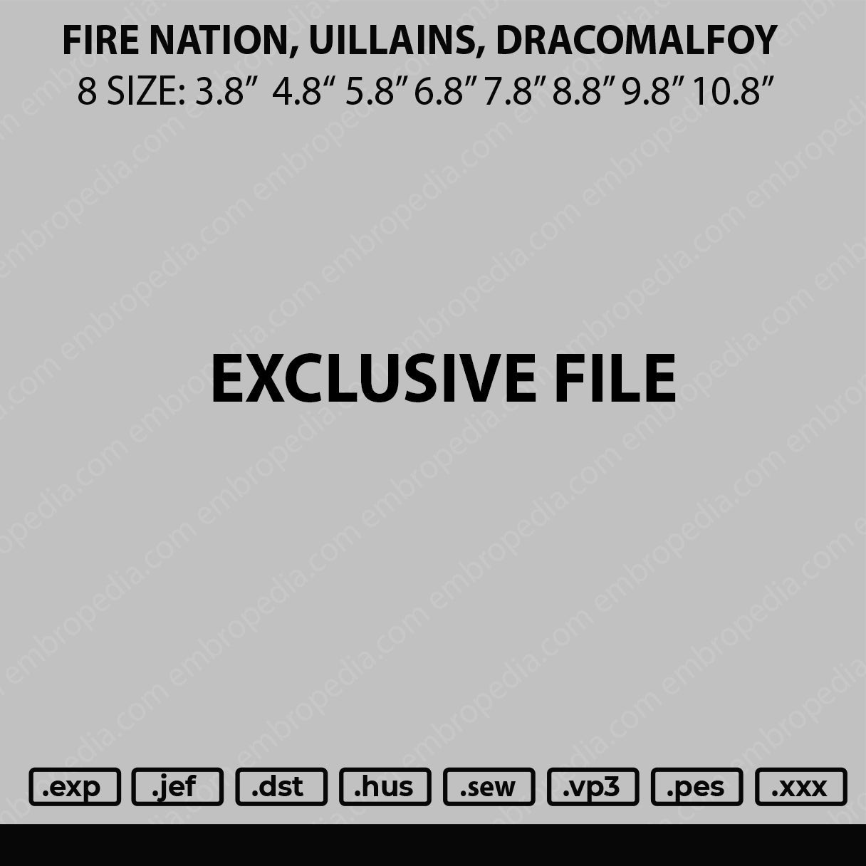 Fire Nation, Uillains, Dracomalfoy Embroidery 3 Files