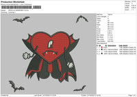 Dracula Bad Bunny Embroidery File 6 sizes