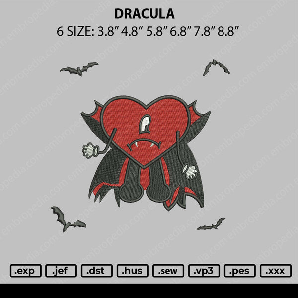 Dracula Bad Bunny Embroidery File 6 sizes