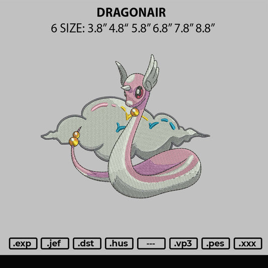 Dragonair Embroidery File 6 sizes