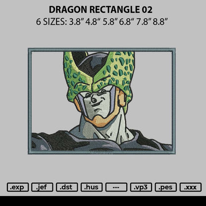 Dragon Rectangle 02 Embroidery File 6 sizes
