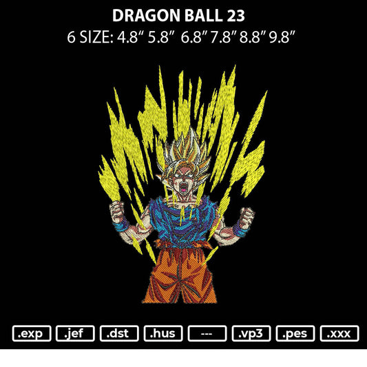 Dragon Ball 23 Embroidery File 6 sizes