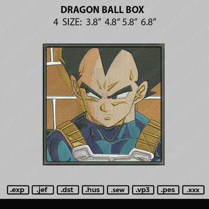 Dragon Ball Box Embroidery File 4 size