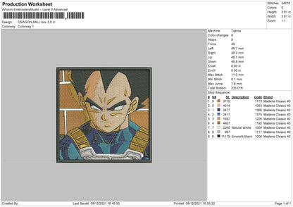 Dragon Ball Box Embroidery File 4 size