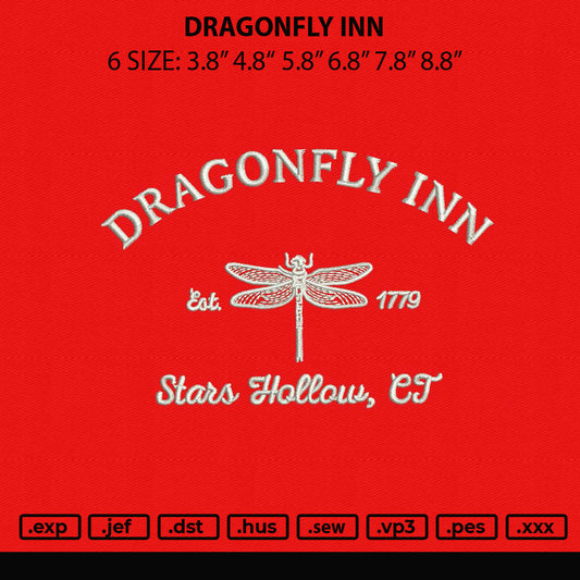 Dragonfly Inn Embroidery File 6 sizes