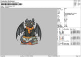 Black Dragon 2112 Embroidery File 6 sizes