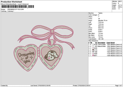 Dreamingtext Embroidery File 6 sizes
