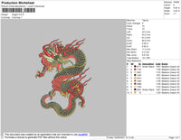 Dragon 02 Embroidery File 4 Size