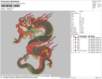 Dragon 02 Embroidery File 4 Size