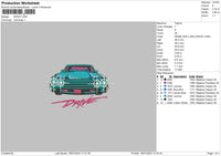 Drive Car Text Embroidery File 6 sizes