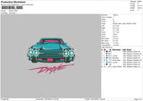 Drive Car Text Embroidery File 6 sizes