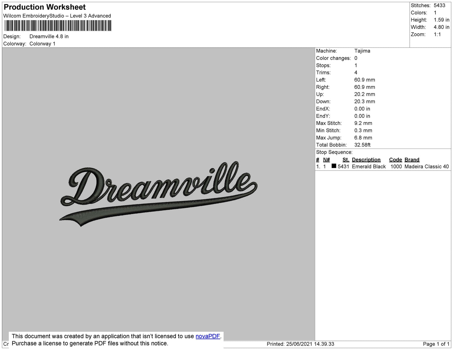 Dreamville Embroidery File 4 size