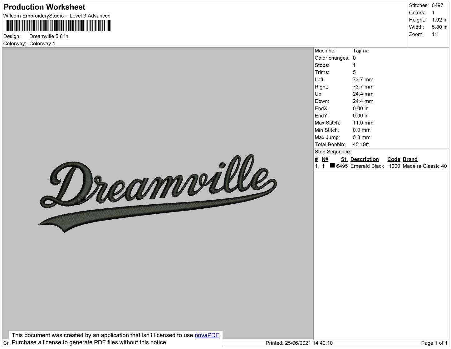 Dreamville Embroidery File 4 size