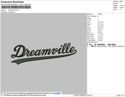 Dreamville Embroidery File 4 size