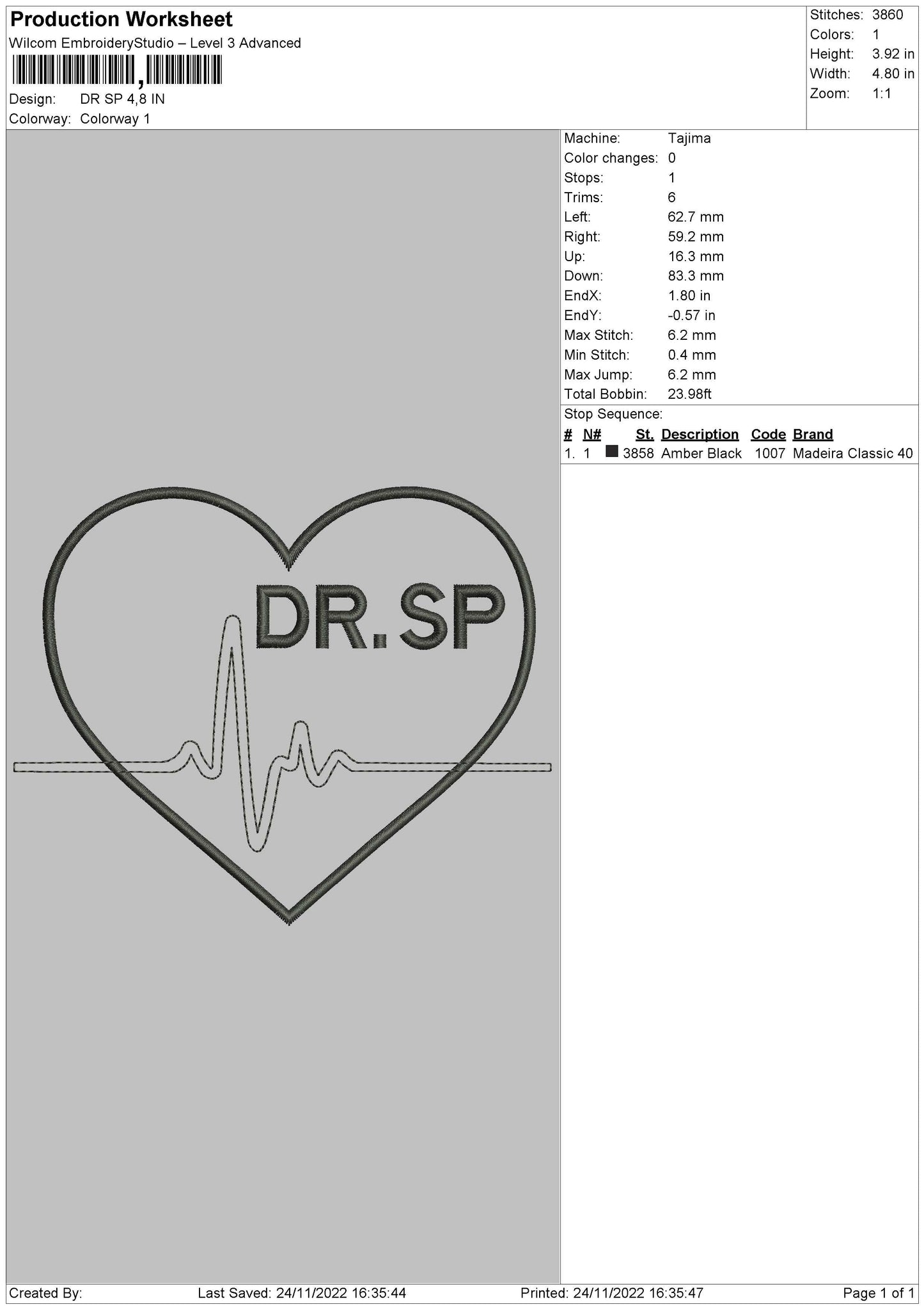Dr Sp Embroidery File 6 sizes