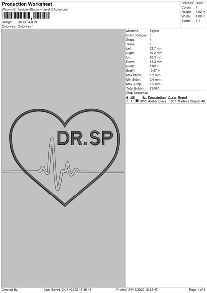 Dr Sp Embroidery File 6 sizes