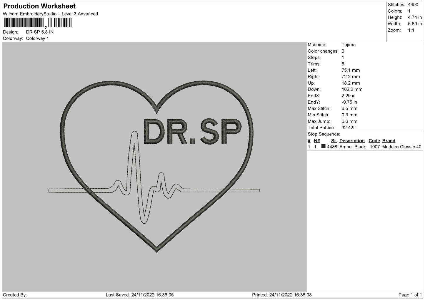 Dr Sp Embroidery File 6 sizes