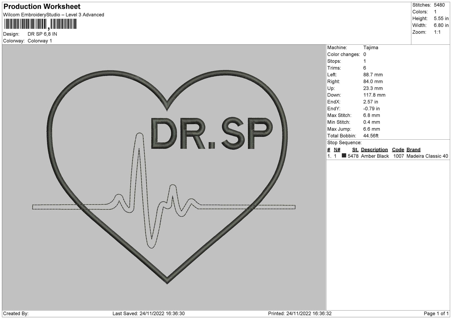 Dr Sp Embroidery File 6 sizes