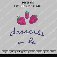Desserts Embroidery File 4 size