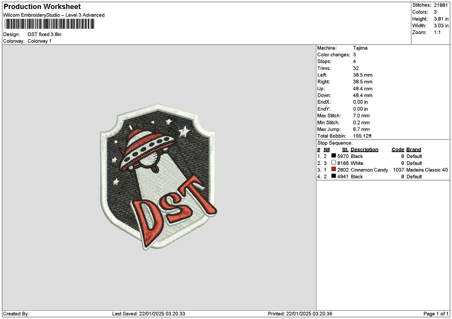 Ufotext Embroidery File 6 sizes
