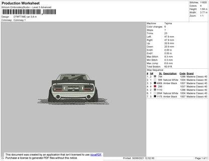 DTMTTIME Car Embroidery File 4 size