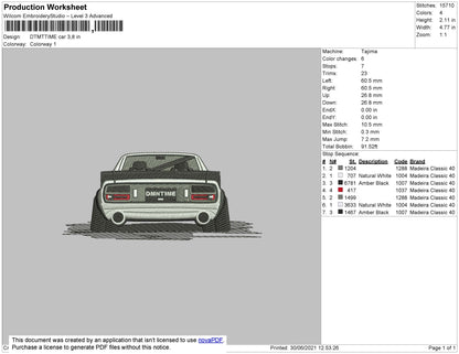DTMTTIME Car Embroidery File 4 size