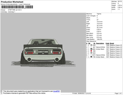 DTMTTIME Car Embroidery File 4 size