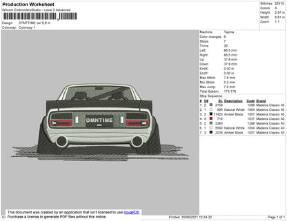 DTMTTIME Car Embroidery File 4 size