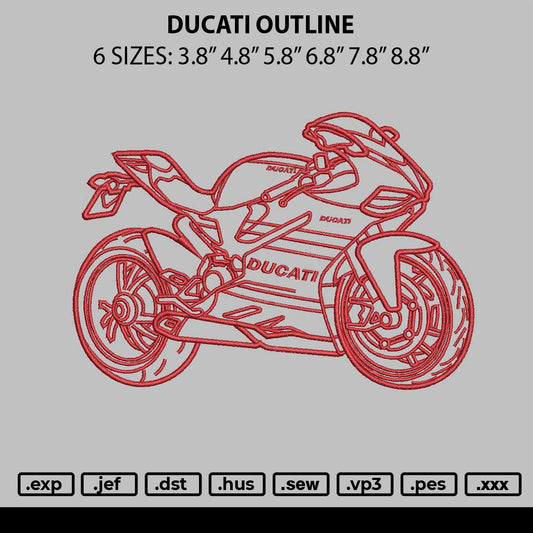 Ducati Outline Embroidery File 6 sizes
