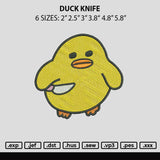 Duck Knife Embroidery File 6 sizes