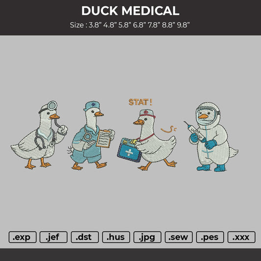 Ducks MEDICAL Embroidery File 6 sizes