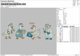 Ducks MEDICAL Embroidery File 6 sizes