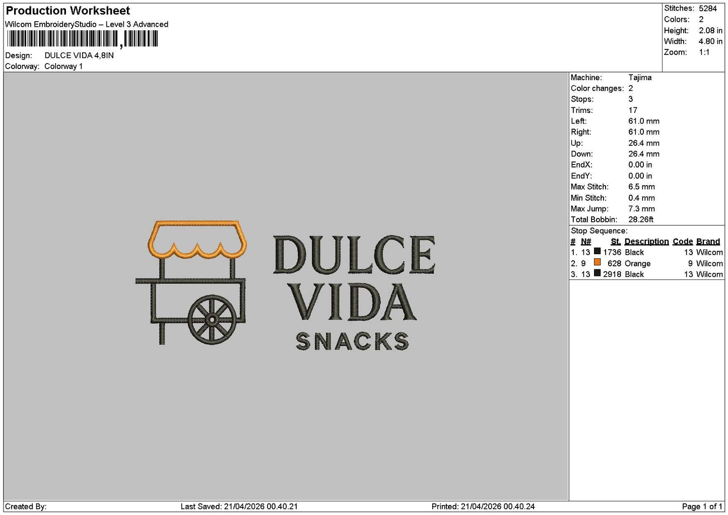 Dulcetext Embroidery File 6 sizes