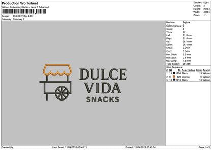 Dulcetext Embroidery File 6 sizes