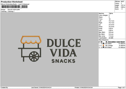 Dulcetext Embroidery File 6 sizes