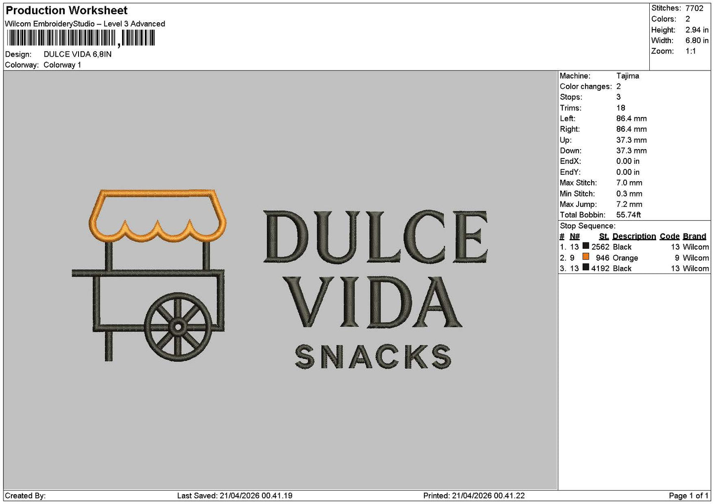 Dulcetext Embroidery File 6 sizes