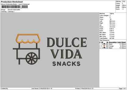Dulcetext Embroidery File 6 sizes