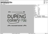 Dupengtext Embroidery File 6 sizes