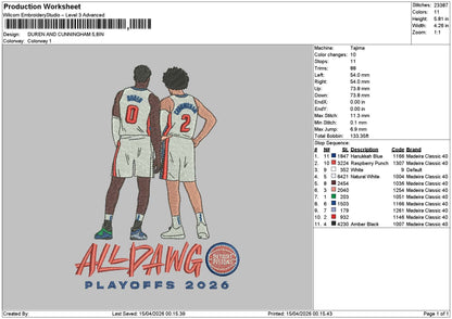 Players text 01a Embroidery File 6 sizes