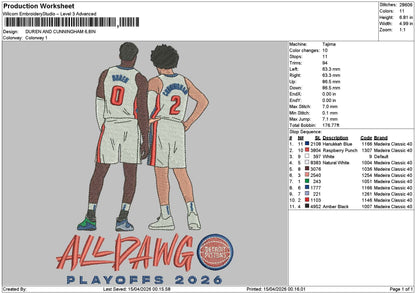 Players text 01a Embroidery File 6 sizes
